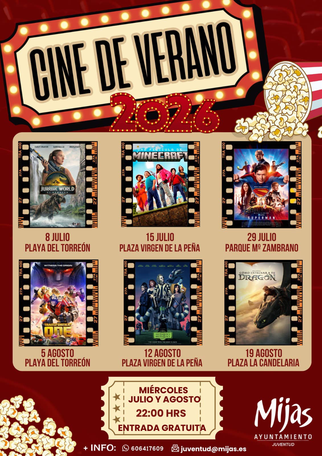 Cine de Verano 2026 en Mijas