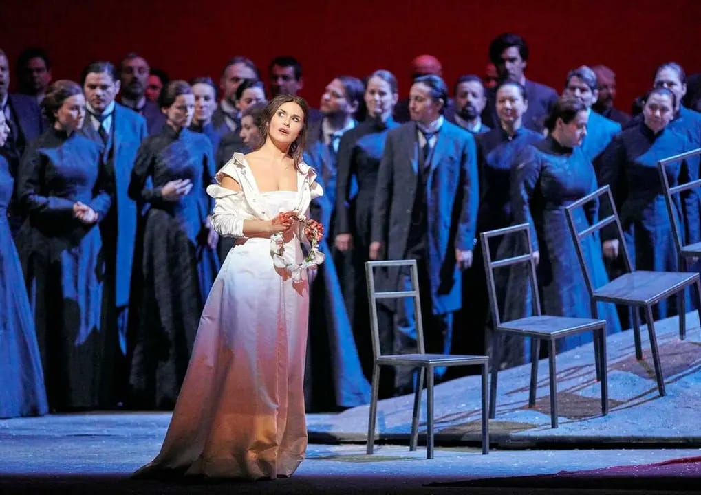 Proyección de la ópera Lucia di Lammermoor