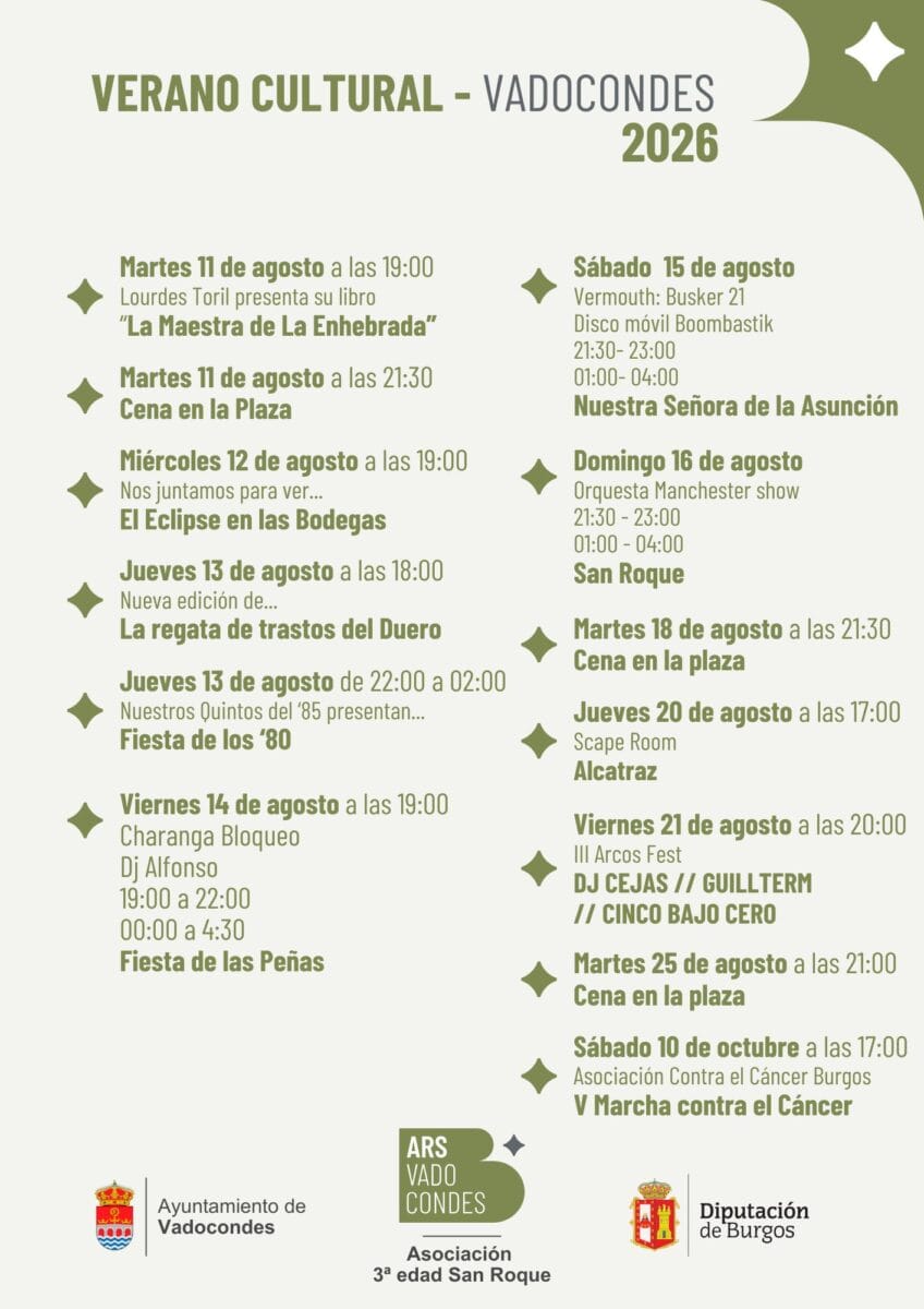 Verano Cultural de Vadocondes 2026: planes y patrimonio