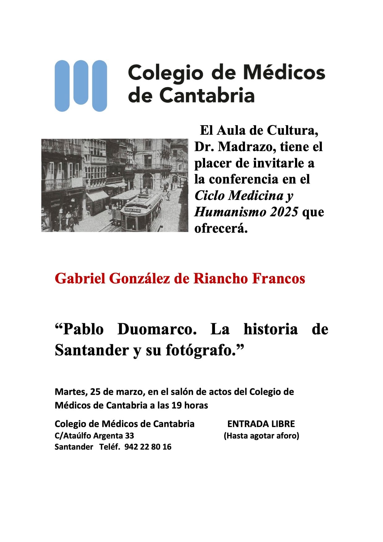 “Pablo Duomarco. La historia de Santander y su fotógrafo”, por Gabriel González de Riancho