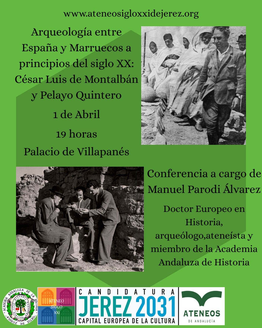 Conferencia: Arqueología entre España y Marruecos a principios del S. XX: César Luis de Montalbán y Pelayo Quintero