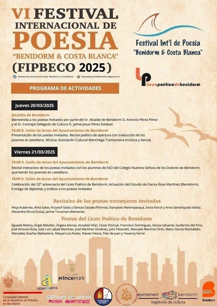 VI Festival Internacional de Poesía "Benidorm & Costa Blanca"