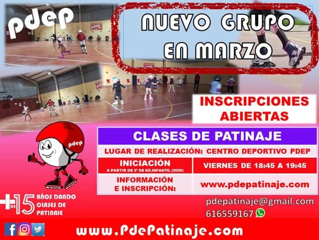 Nuevo grupo de INICIACIÓN para niñ@s de P de Patinaje