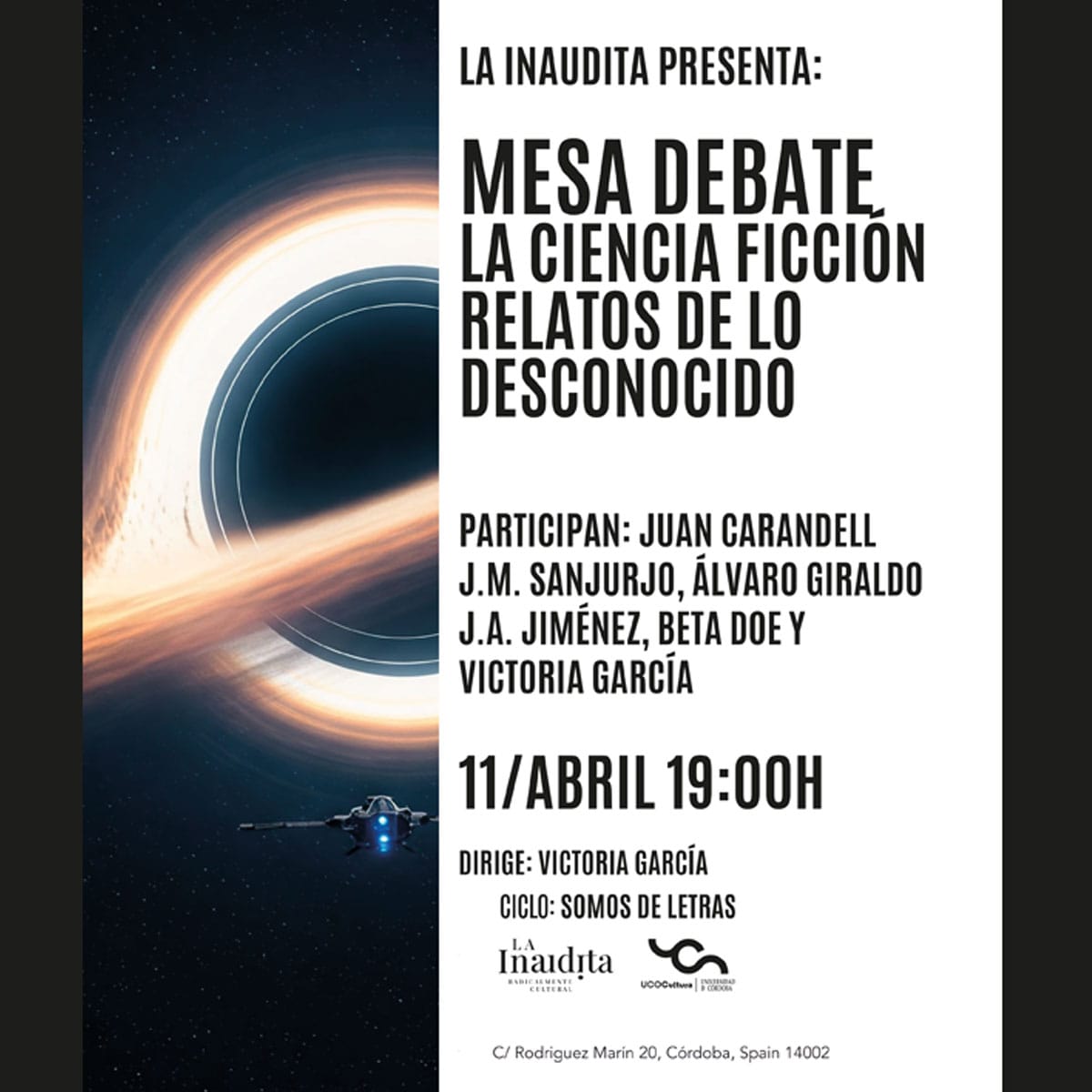 UCOCultura: Ciclo Somos de Letras: Mesa debate La ciencia ficción, relatos de lo desconocido
