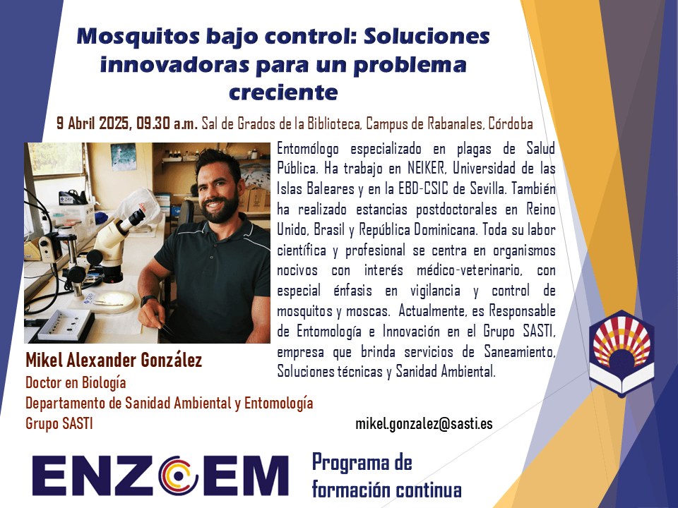 Seminario ENZOEM titulado "Mosquitos bajo control: Soluciones innovadoras para un problema creciente"