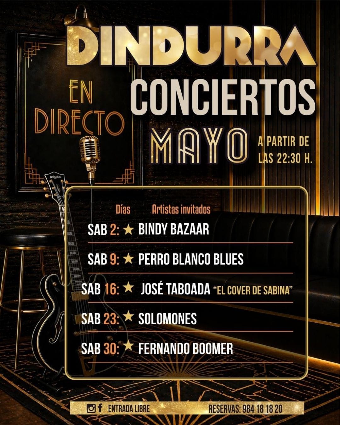 Concierto de Fernando Boomer en Caf茅 Dindurra