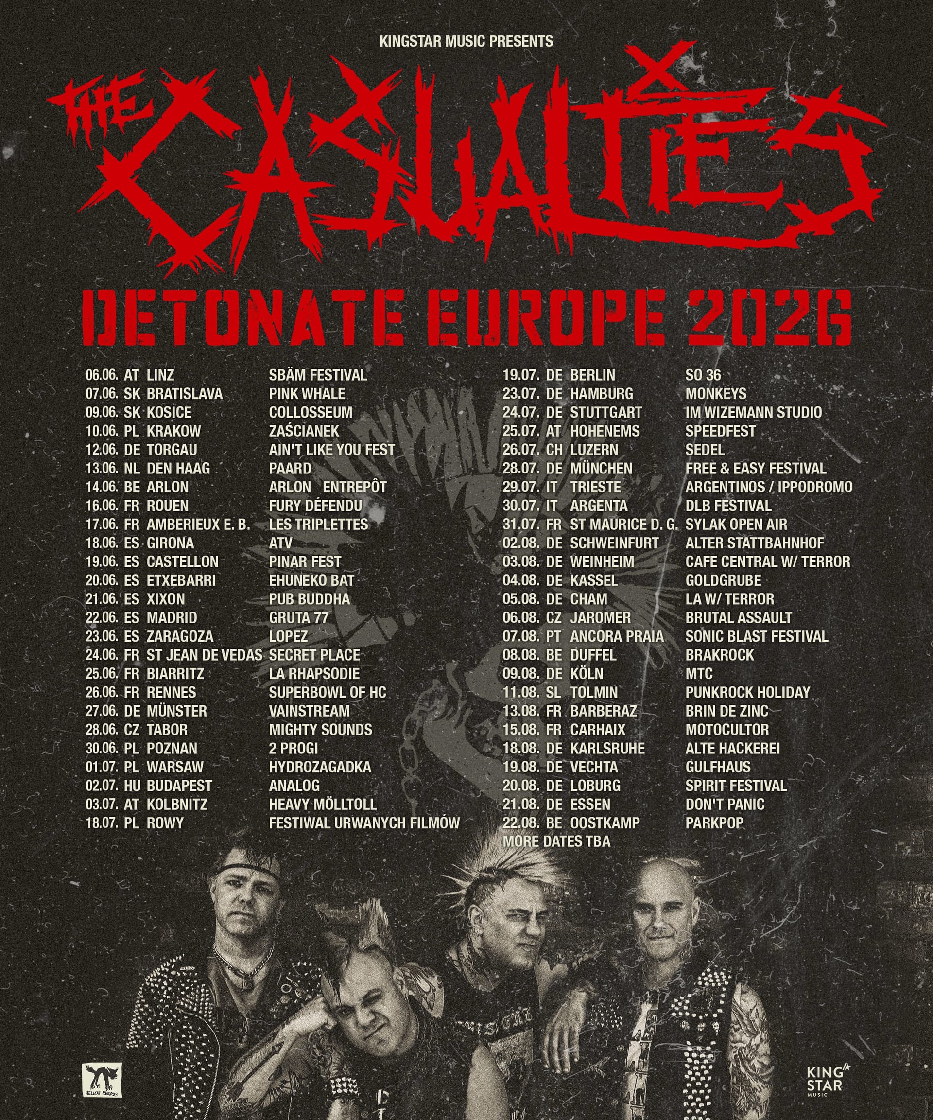 The Casualties en Gij贸n - Gira Detonate Europe 2026
