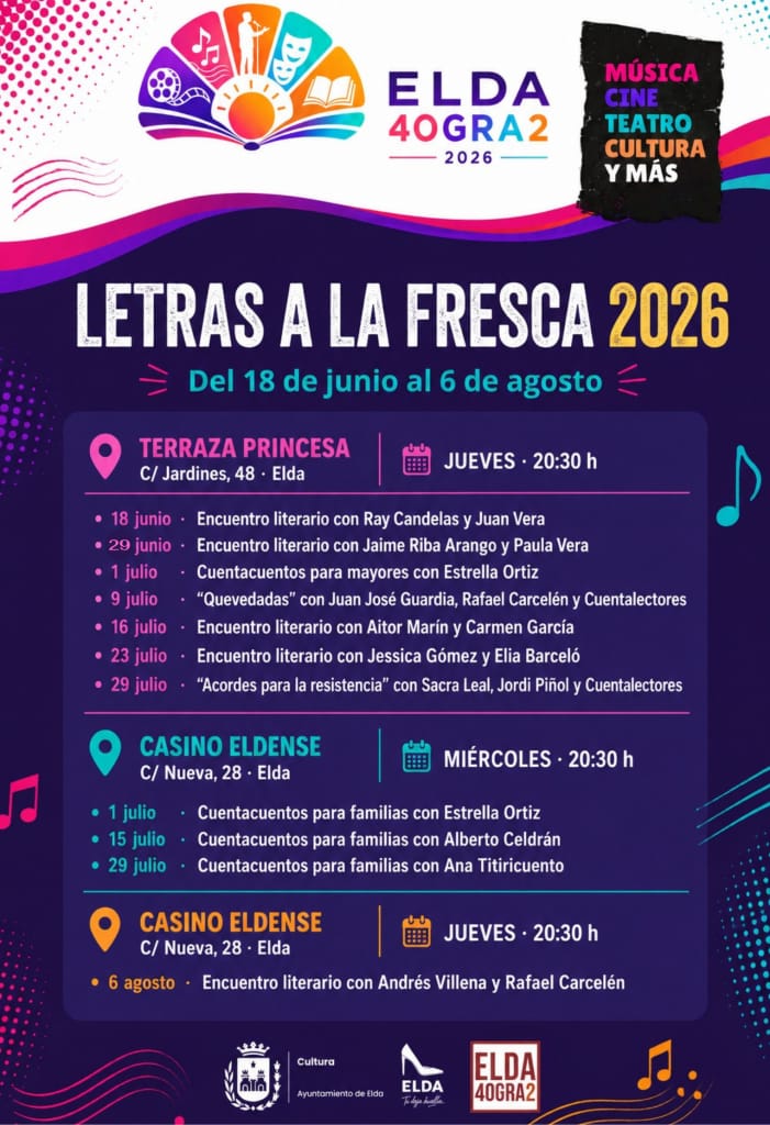 Elda 40GRA2 · Letras a la fresca · Cuenta cuentos para familias con Alberto Celdrán