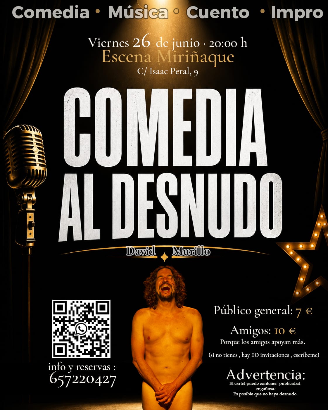 Comedia al Desnudo: humor, música e improvisación con David Murillo