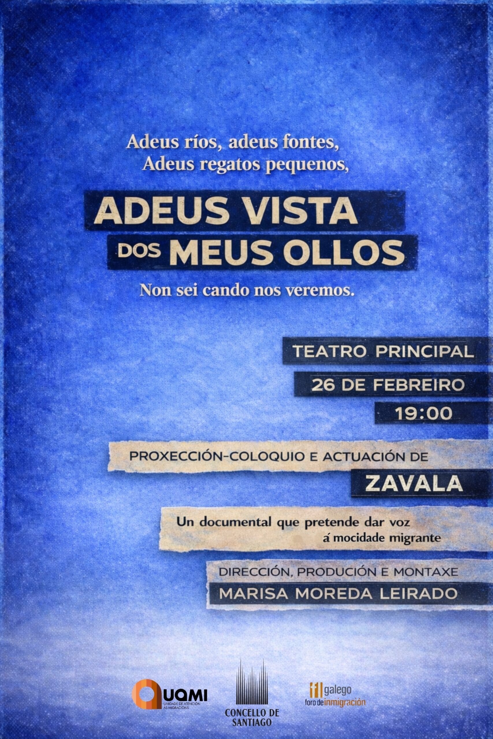 Proyección de 'Adeus vista dos meus ollos'