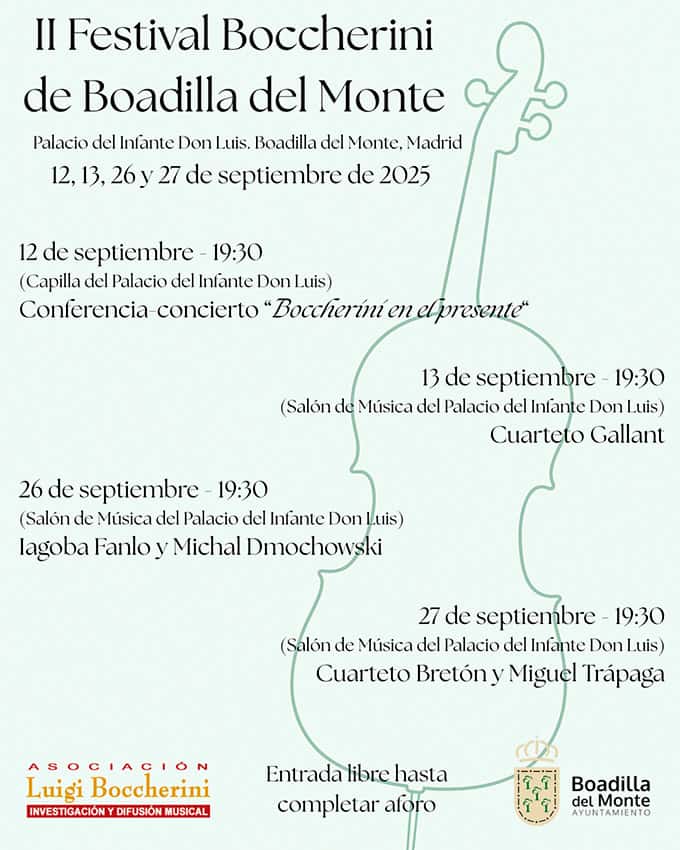 Guía del Festival Luigi Boccherini 2026 en Boadilla