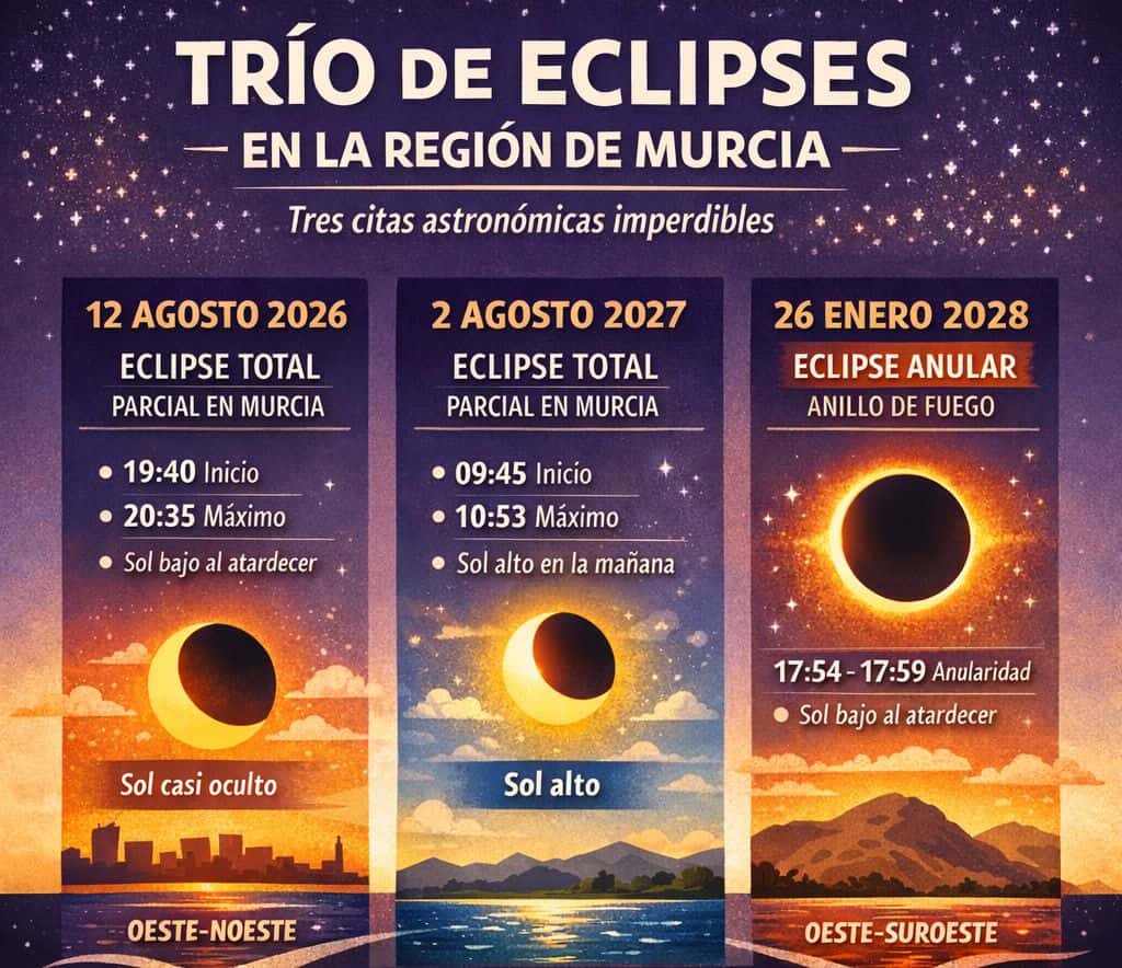 Trío de Eclipses: cómo y dónde verlos en la Región
