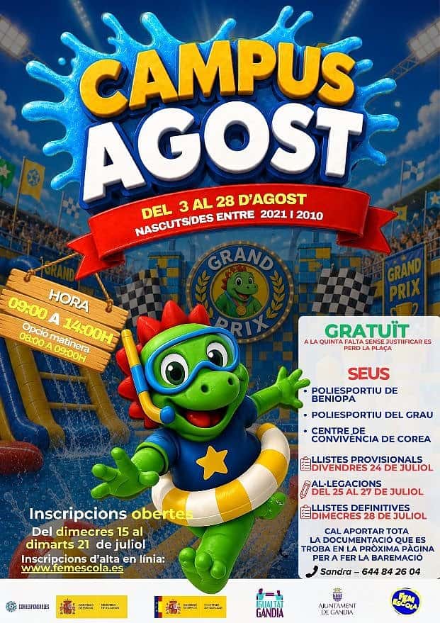 El Campus Agost abre en Gandia con deporte y piscina