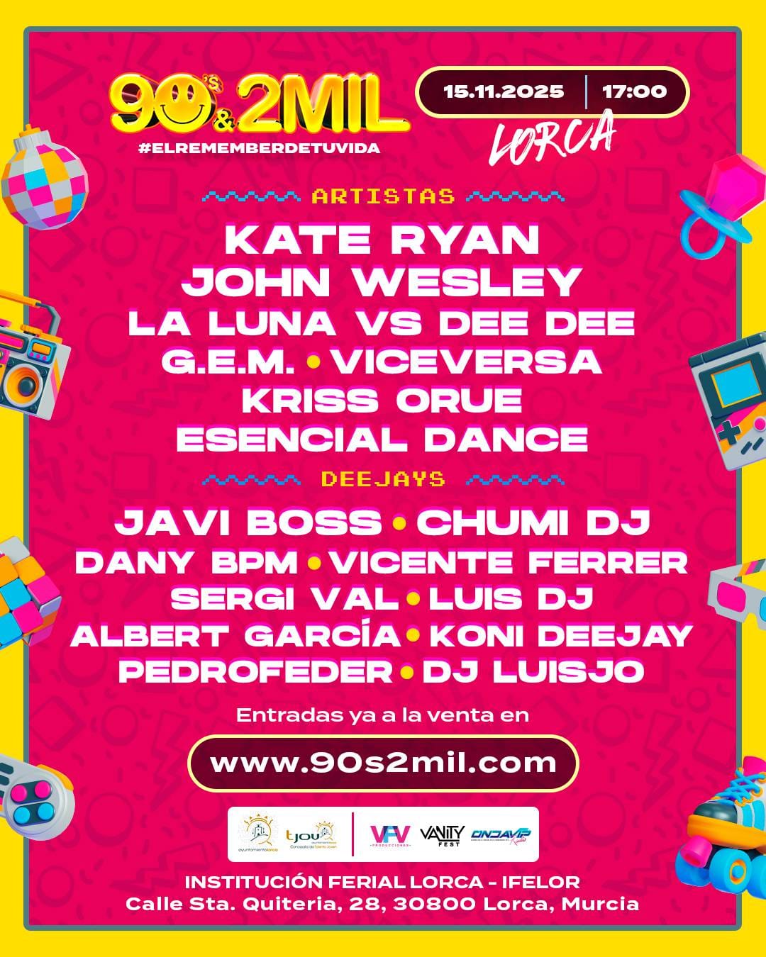 El festival 90s 2mil regresa a Lorca este noviembre