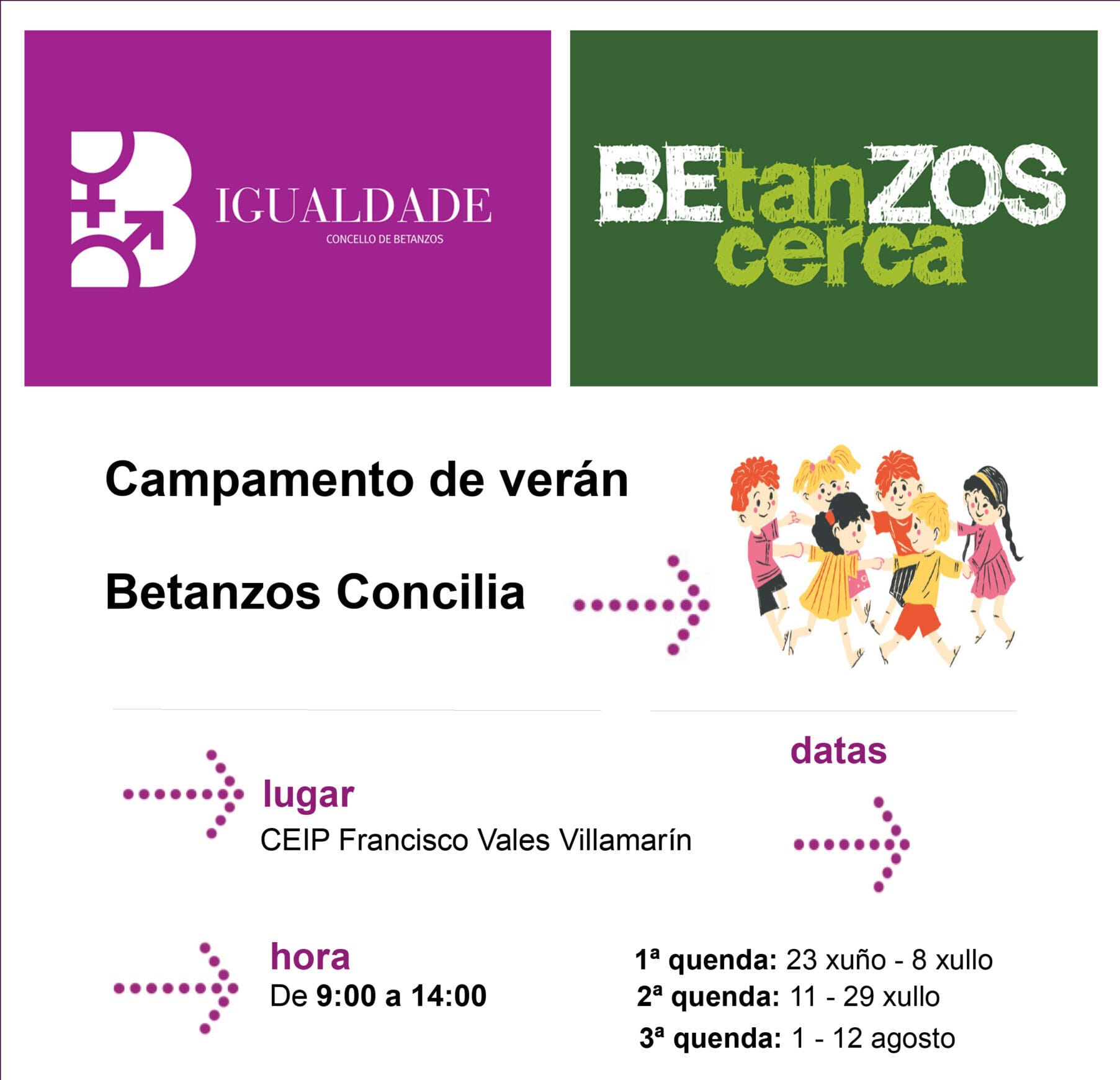 Campamentos y opciones de conciliación en Betanzos para 2026