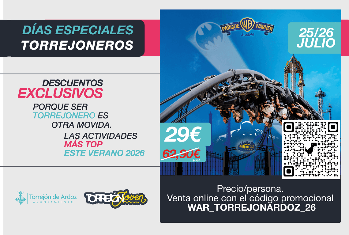 Parque Warner a 29 euros para vecinos de Torrejón