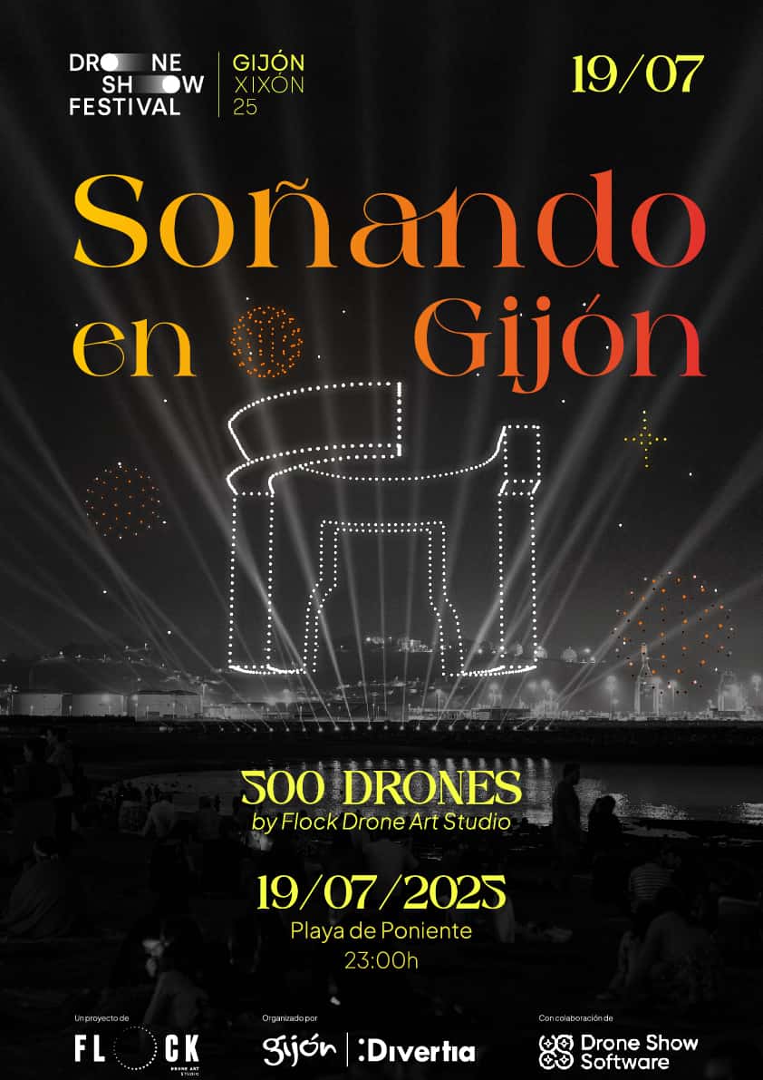 Miradores para la Noche de los Drones 2026 en Gijón