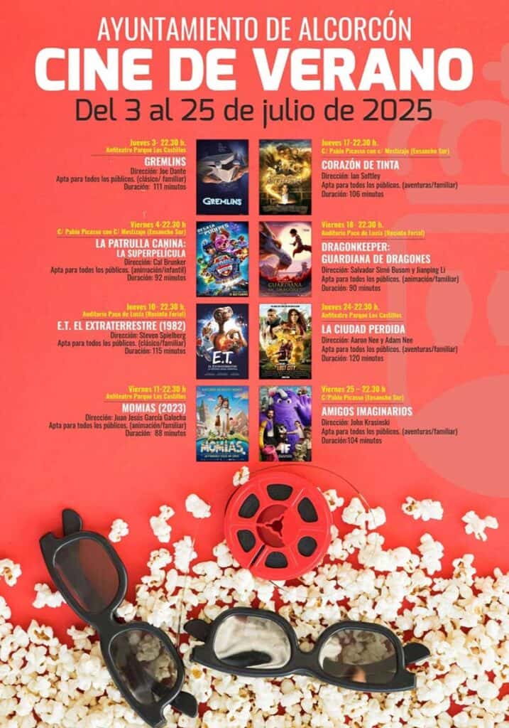 Cine de verano en Alcorcón: lo que queda por ver